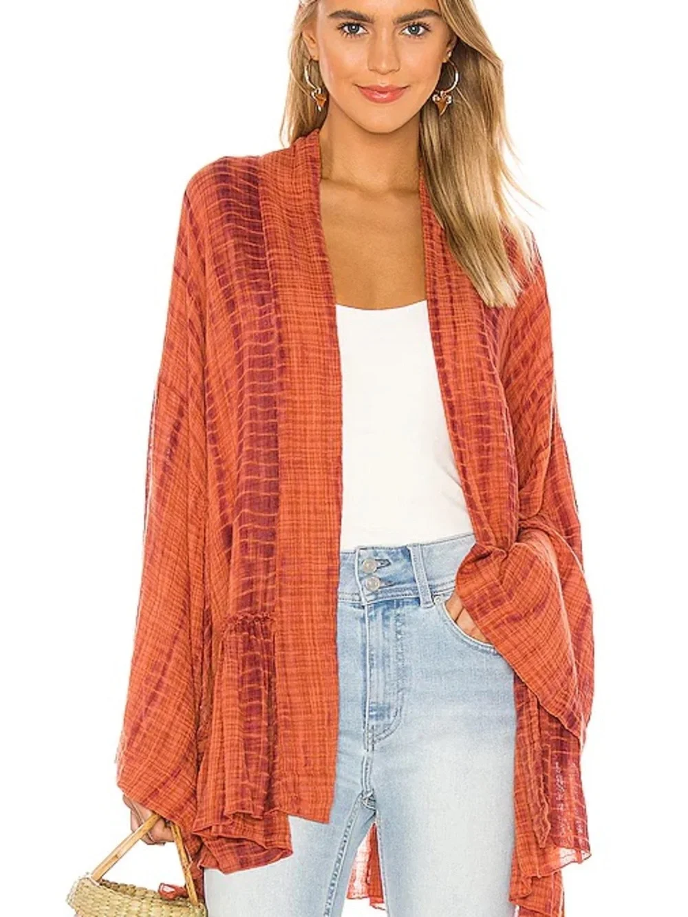 Free People Sashi Tie Dye Kimono, Small